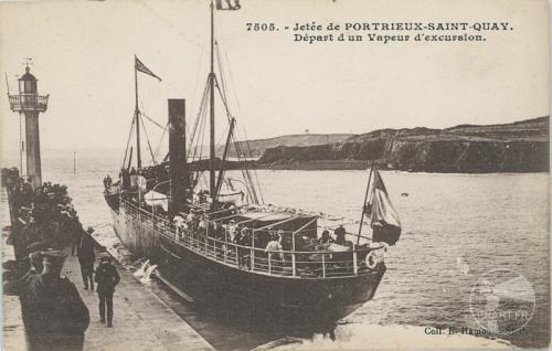 7505 - Jetée de Portrieux-Saint-Quay - Départ d'un vapeur d'excursion