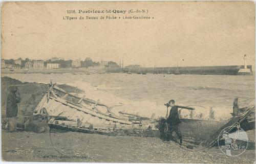 1215 - Portrieux les Bains - L'épave du bateau de pêche "Léon Gambetta"