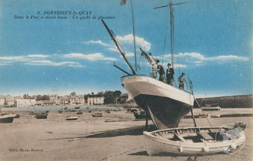 9 - Portrieux-St-Quay - Dans le port à marée basse - Un yacht de plaisance
