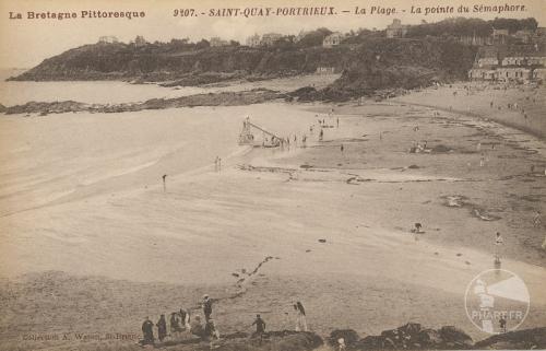 9207 - Saint-Quay-Portrieux - La plage - La pointe du sémaphore