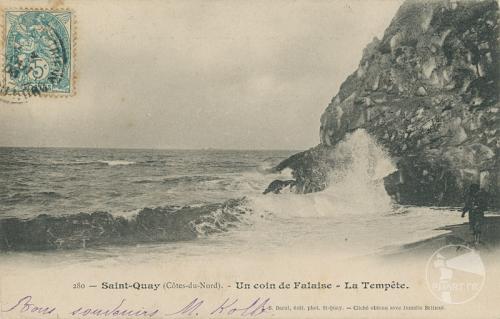 280 - Saint-Quay - Un coin de falaise - La tempête