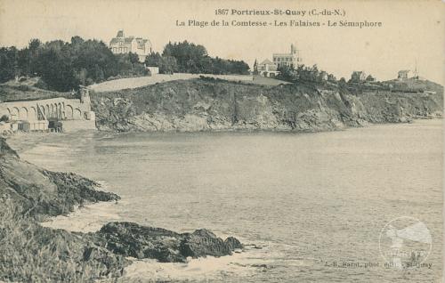 1867 - Portrieux-St-Quay - La plage de la Comtesse - Les falaises - Le sémaphore