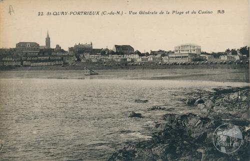 22 - St-Quay-Portrieux - Vue générale de la plage et du Casino